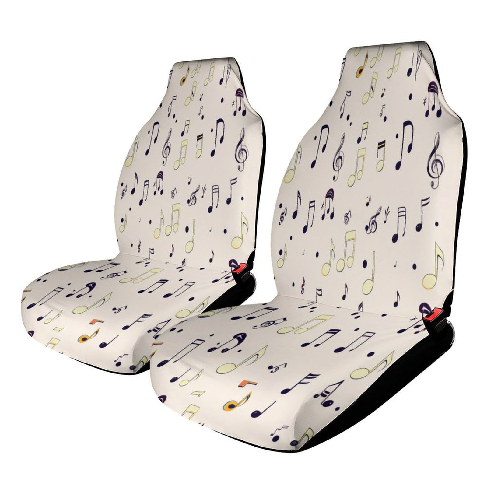 Musical Note Background Car Seat Covers Pack of 2 Universal Front Seat ...