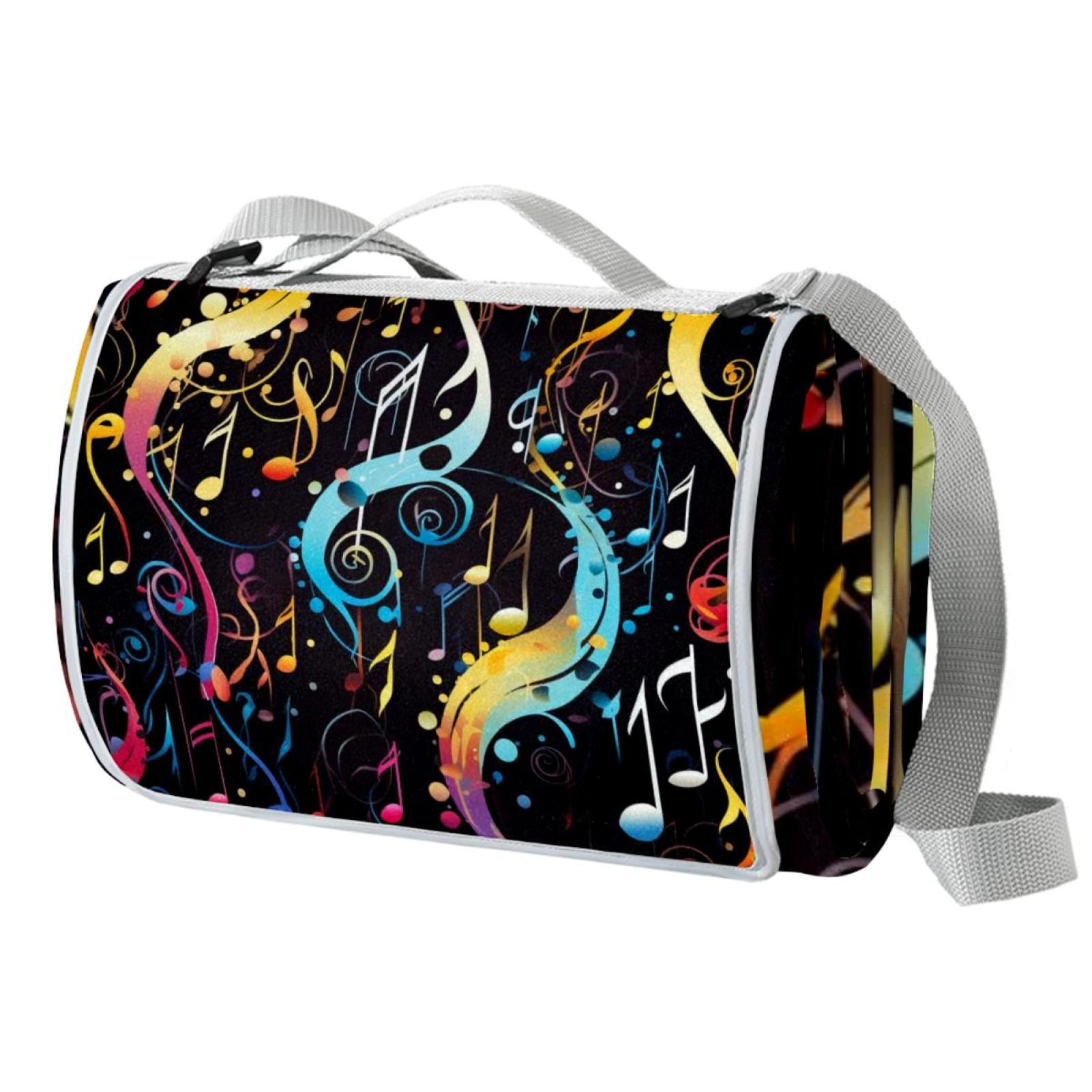 Musical Note Canvas Picnic Mat - Waterproof Outdoor Blanket for Picnics ...
