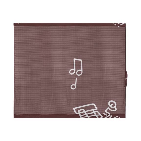 Musical Note Element Design Door Panels 25x72in Breathable Mesh Privacy UV Blocking with Tie Back