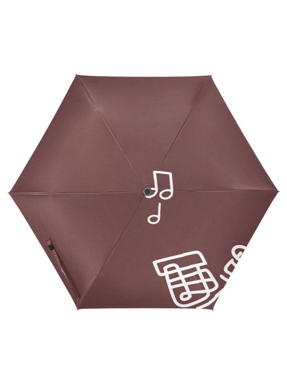 Musical Note Element Design Folding Umbrella UV50+ Waterproof Sun Protection Auto Open Close Compact Fiberglass Frame