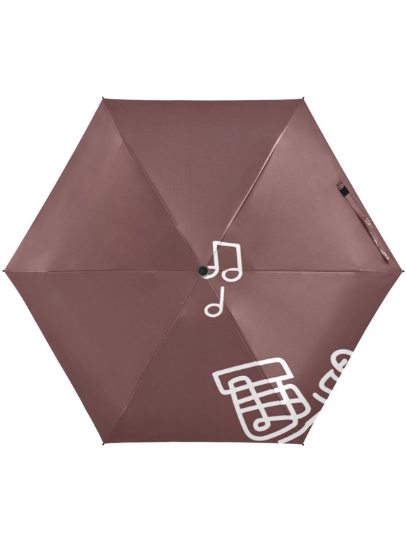 Musical Note Element Design Umbrellas for Sun Auto Open Close UV50+ Waterproof 5-Fold Compact Fiberglass Frame