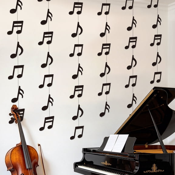 Musical Note Hanging Decorations - Vibrant Music Theme Party Decor for Concerts, Livehouse & Events - 3-Pack
