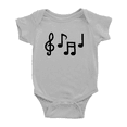 thumbnail image 1 of Musical Note Line Art Cute Baby Short Sleeve Bodysuit Newborn-24 Months, 1 of 5