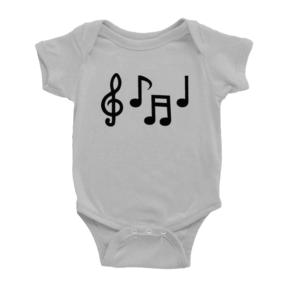 Musical Note Line Art Cute Baby Short Sleeve Bodysuit Newborn-24 Months