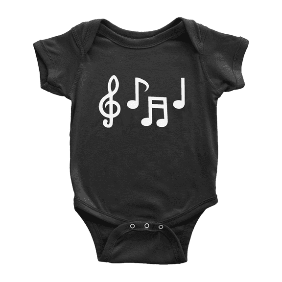 Musical Note Line Art Cute Baby Short Sleeve Bodysuit Newborn-24 Months