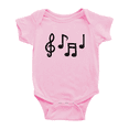 thumbnail image 1 of Musical Note Line Art Cute Baby Short Sleeve Bodysuit Newborn-24 Months, 1 of 5