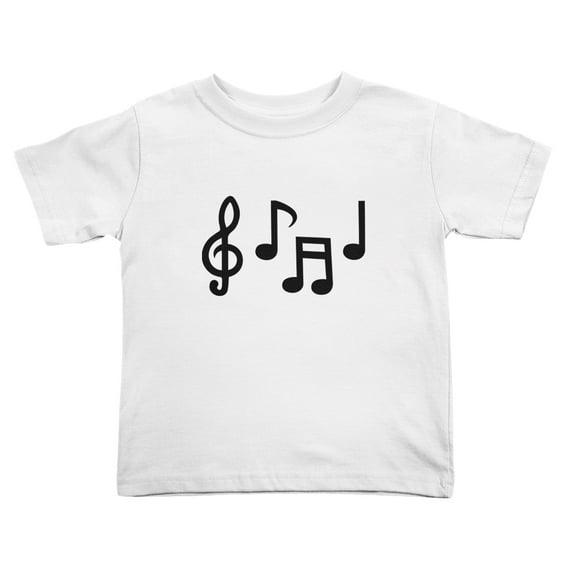 Musical Note Line Art Short Sleeve Cute Toddler T-Shirts for Boys Girls (White, Youth S)