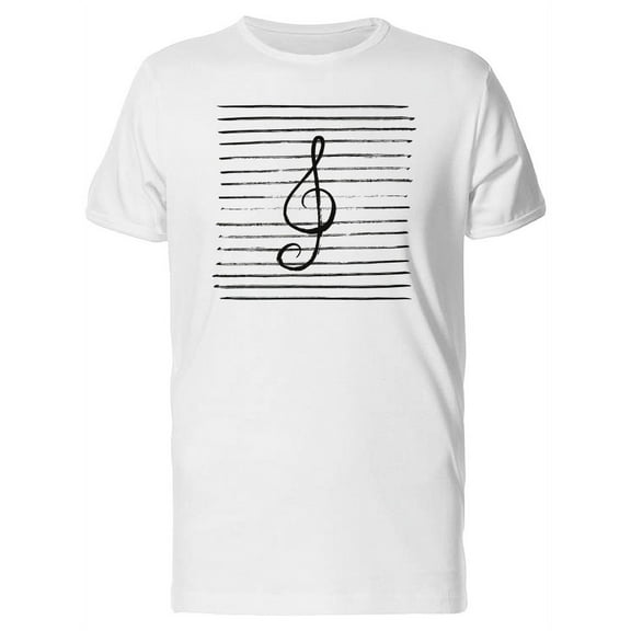 Musical Note Line Art T-Shirt Men -Image by Shutterstock, Male Medium