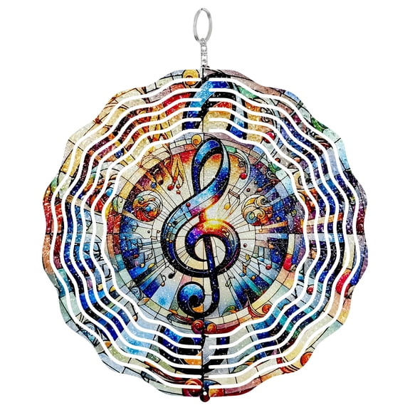 Musical Note Metal Wind Spinner, Kinetic Hanging Ornament