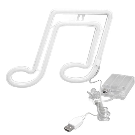 Musical Note Neon LED Light, USB - Powered Neon - Shaped Lamp with Bright LED Bulbs, for Bedroom, Living Room, Party, Holiday Decor