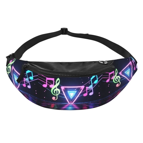 Musical Note Pattern Fanny Pack Casual Hands-Free Wallets Waist Pack Phone Bag Carrying All Phones