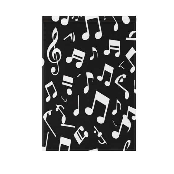 Musical Note Pattern Garden Flag House Banner 12" x 18" Double Sided Outdoor Yard Decoration