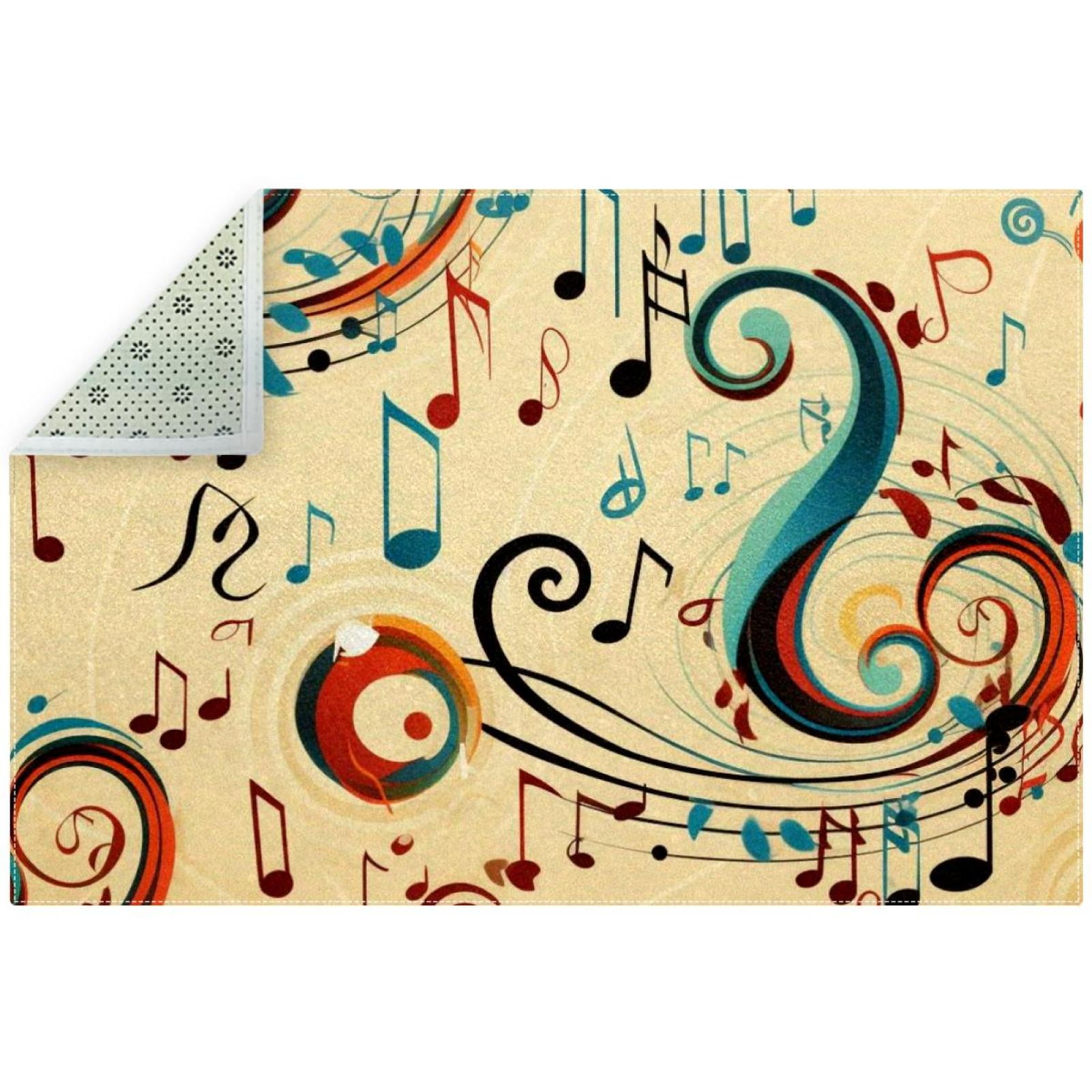 Musical Note Polyester Office Mat - Right-Angle Floor Protector for ...
