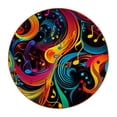 thumbnail image 1 of Musical Note Round Coasters Set of 6, Microfiber Leather Drink Coasters, 11x11 cm/4.3x4.3 in, Table Coasters for Glasses, Cups, Mugs - Black, 1 of 6