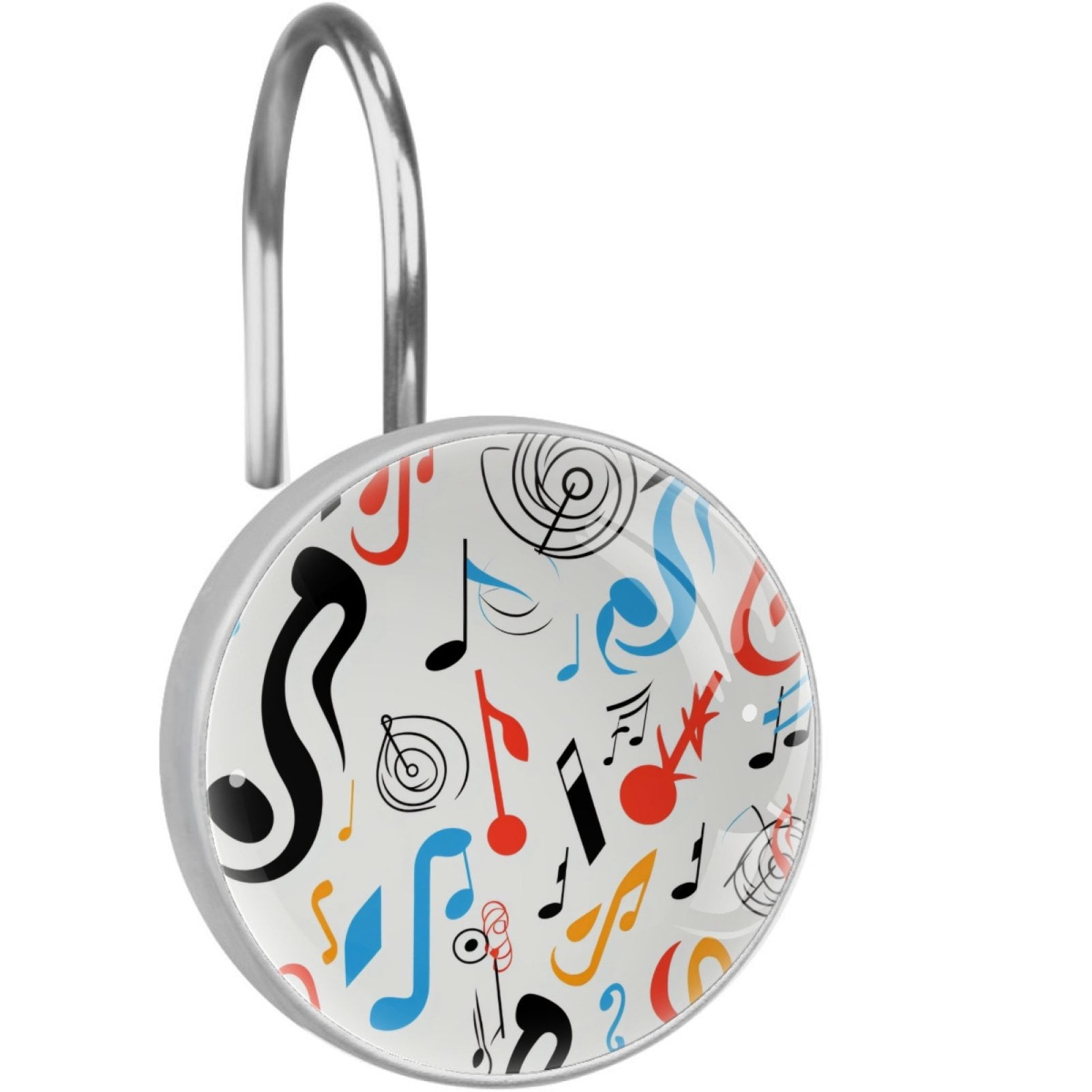 Musical Note Shower Curtain Hooks Rings, Set of 12 Rust Proof Rod Hooks ...