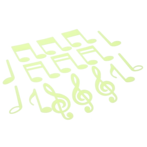Glowing Music Note Wall Decals Made of Premium Plastic for Home Decor Green Color 1 Set