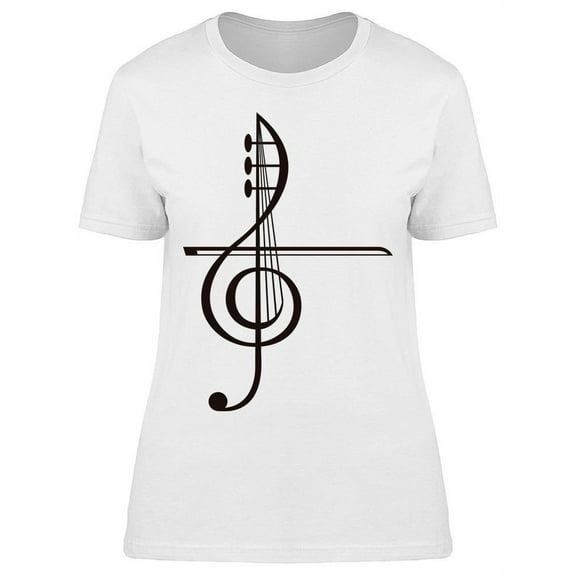 Musical Note Violin T-Shirt Women -Image by Shutterstock, Female Large