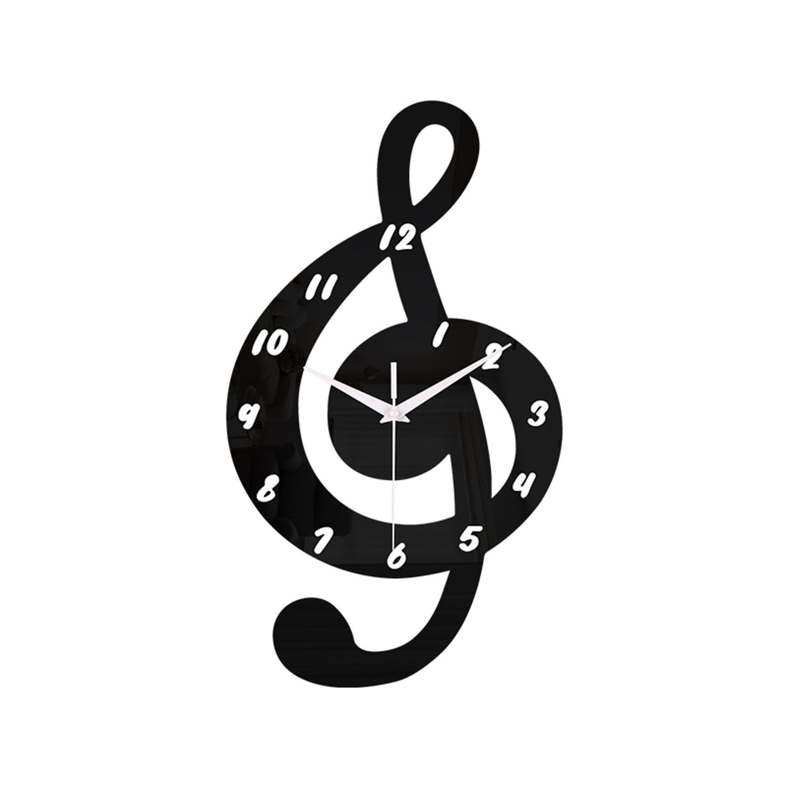 Musical Note Wall Clock, Silent Movement, Glass Dial, for Bedroom ...