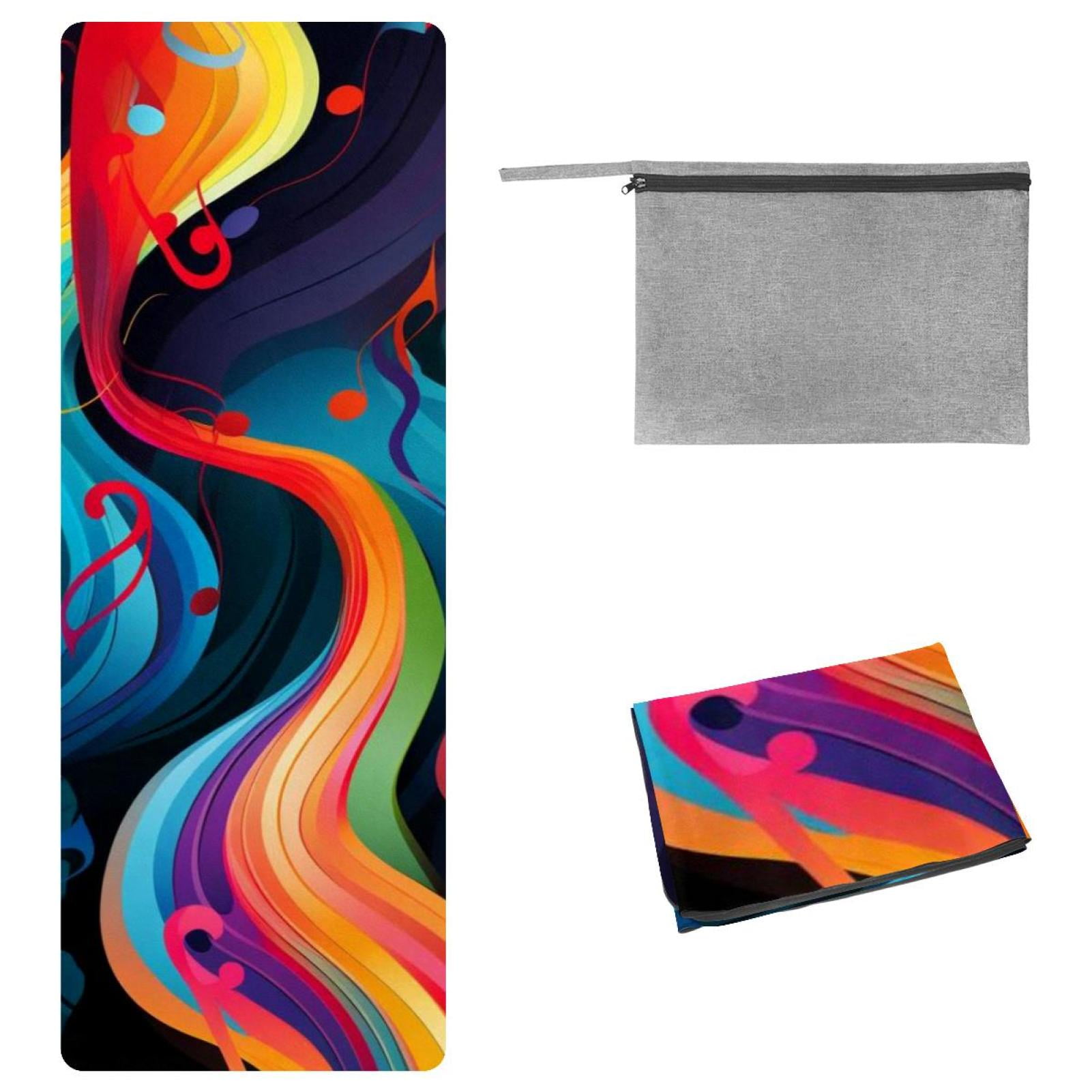 Musical Note Yoga Blanket with Storage Bag, 72.8"x26.8", Suitable for