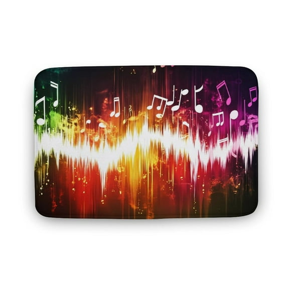Musical Notes And Sound Waves Welcome Door Mat for Home Entrance Outdoors Mats Entry Rugs Non Slip Coral Velvet Inside Floor Mats 15.7"x23.6"
