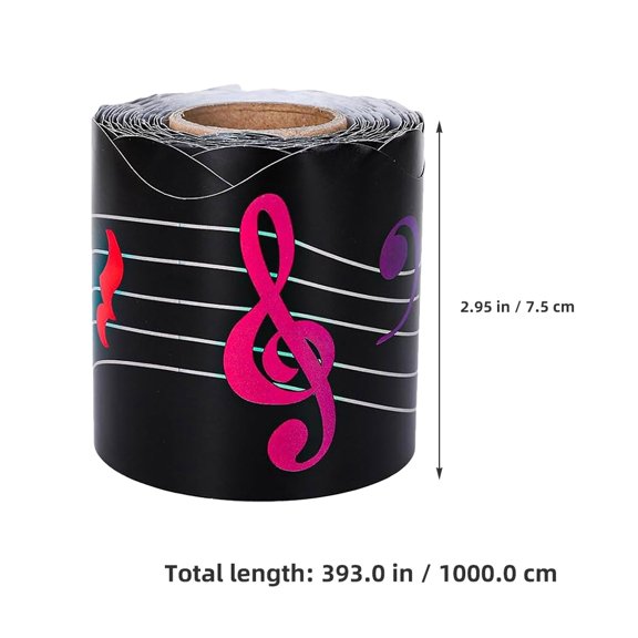 33ft Musical Notes Bulletin Board Border Roll for Music Classroom, School Chalkboard Decoration, Home Music Room Trim