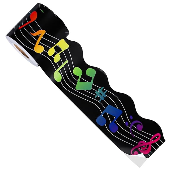 Musical Notes Bulletin Border Trim Scalloped Border Trim Black Waves Classroom Borders Border Sticker School Supplies