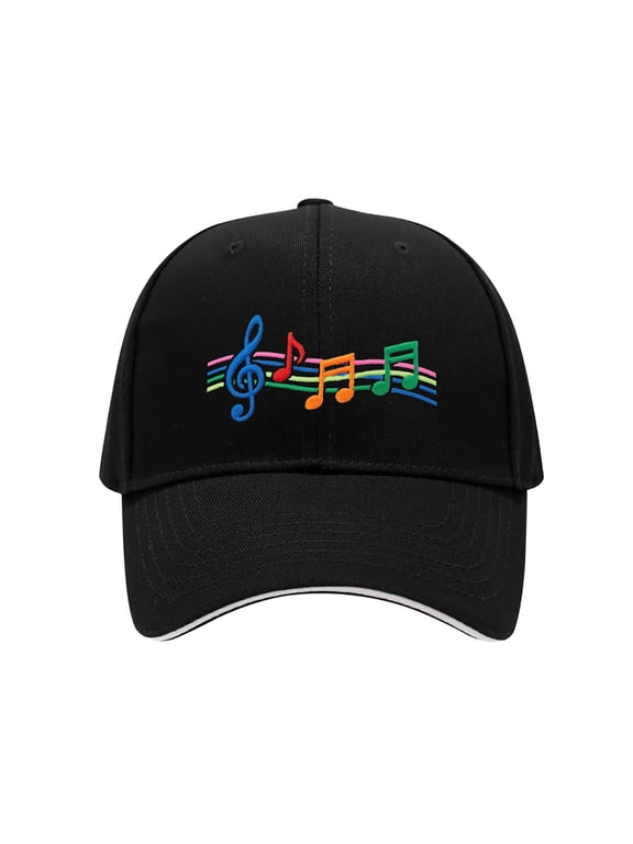 Musical Notes Embroidered Classic Cotton Trucker Baseball Dad Hat