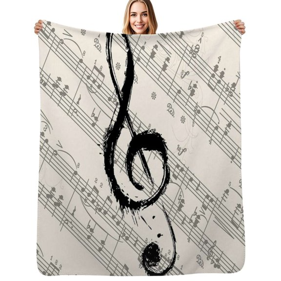 Musical Notes Flannel Blanket Warm Soft Bedding Throws Winter Camping Chair Sofa Bed