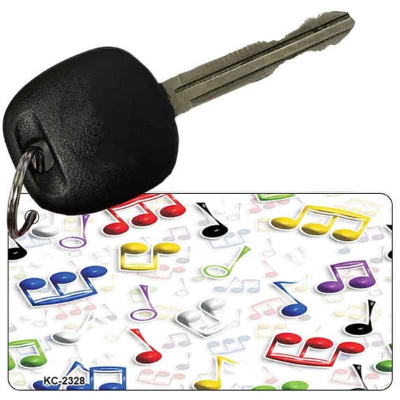 Musical Notes Multi-Color Novelty Metal Key Chain KC-2328 3" x 1.5" Key Chain (KC)