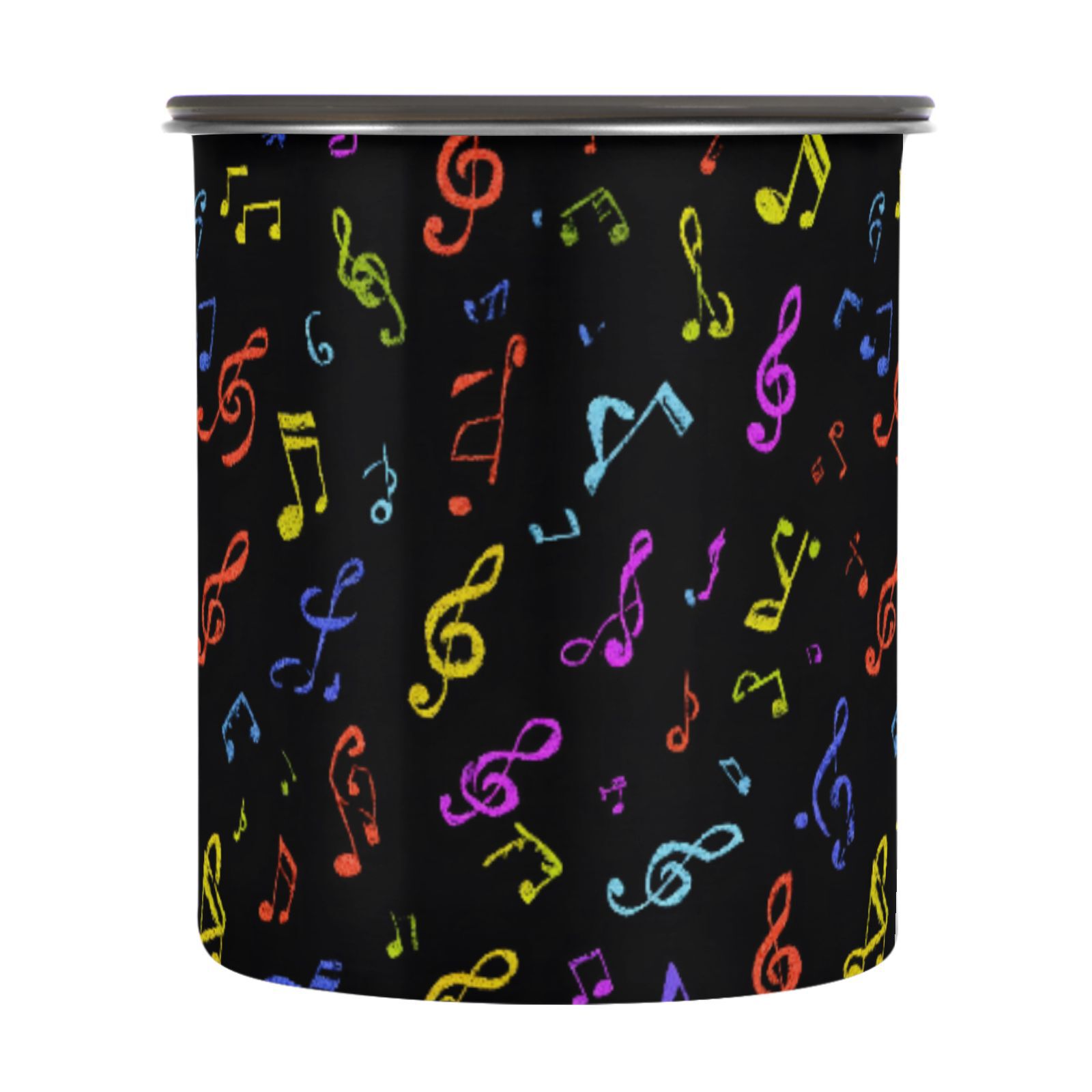 Musical Notes Music Airtight Coffee Bean Canister 30oz Food Storage Containers with Lids For Gournd, Tea, Sugar, Flour, Rice, Cereal, Candy Cookie Jar