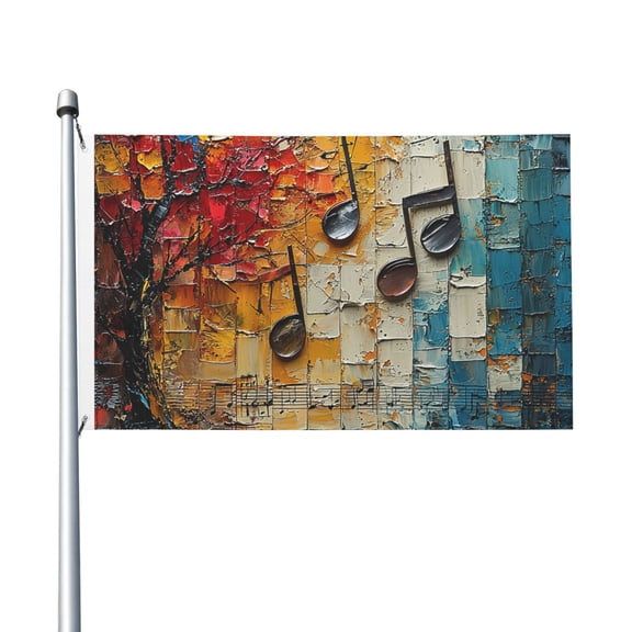 Musical Notes Music Flag 3X5 Ft Garden Yard House Flags Banner Sign Outdoor Indoor Party Home Garden Decoration