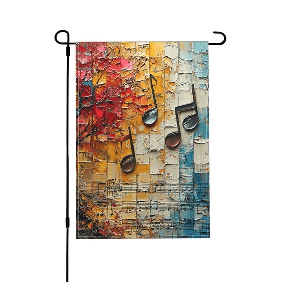 Musical Notes Music Garden Flag Outdoor House Flags 12 X 18 Inch Banner Yard Home Decoration