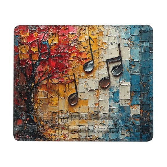 Musical Notes Music Mouse Pad Non-Slip Rubber Gaming Mousepad Rectangle for Computers Laptop 10 x 12 inch