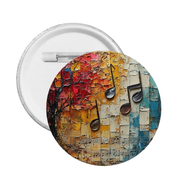 Musical Notes Music Round Button Pin Badge 5PCS Pinback Buttons Lapel Pin for Jacket, Backpack, Hat, Party Favor, Gift