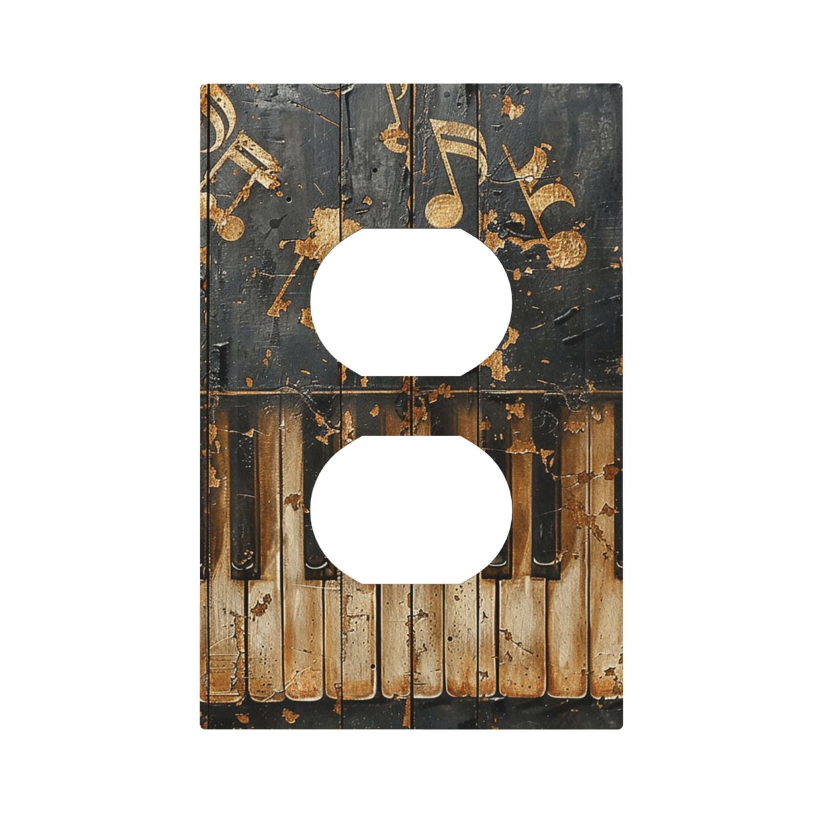 Musical Notes Piano Vintage Golden Light Switch Cover Decorator Duplex ...