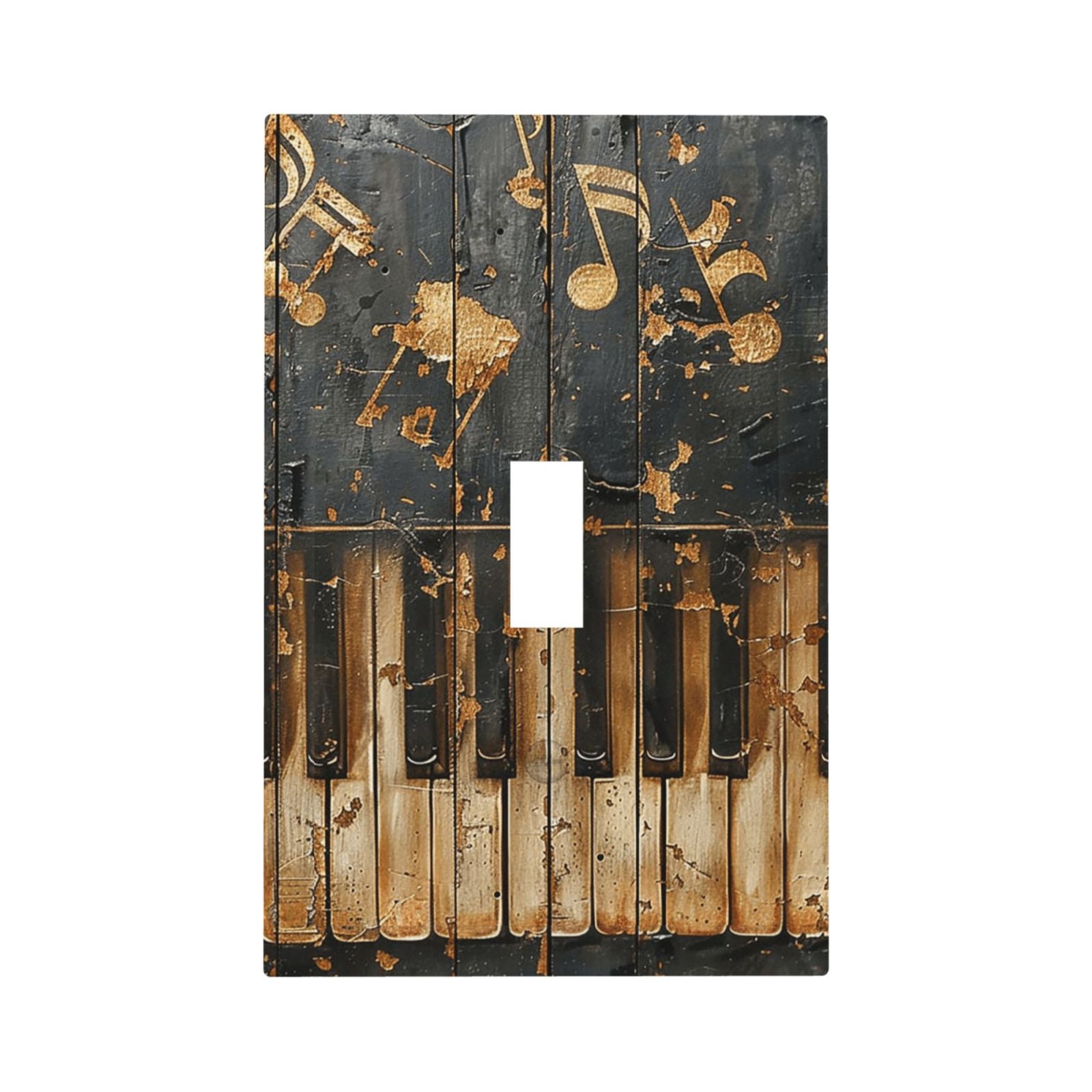Musical Notes Piano Vintage Golden Single Toggle Wall Plate 1 Gang ...
