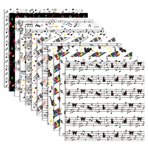 Musical Notes Scrapbook Paper Pad 24 Sheets 12 Designs 11.8" x 11.8" Double Sided