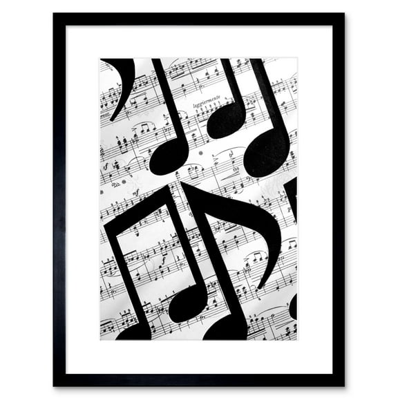 Musical Notes Sheet Music Framed Wall Art Print