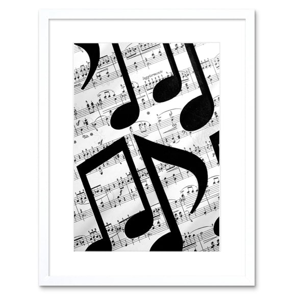 Musical Notes Sheet Music Framed Wall Art Print