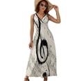 thumbnail image 1 of Musical Notes Sleeveless Dress Dresses Women Summer Evening Dresses Ladies Bohemia Long Dresses, 1 of 9