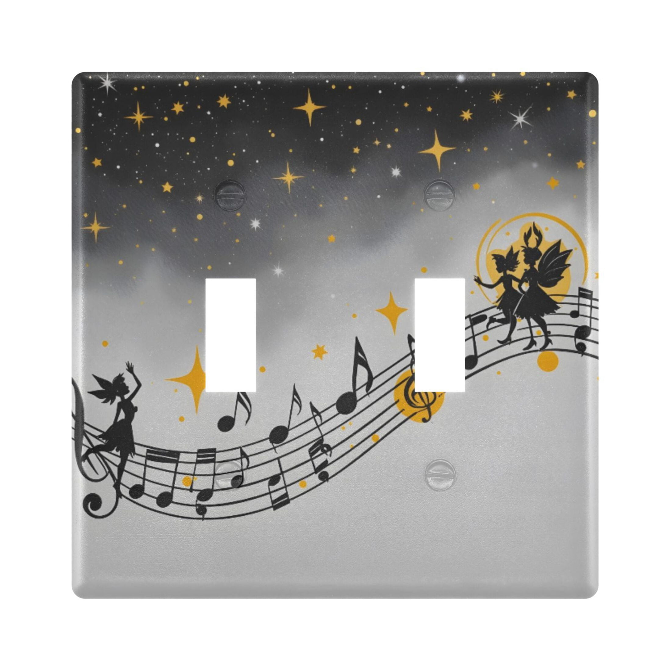 Musical Notes Stars Fairies on Stave Light Switch Cover Electrical ...