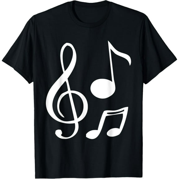 Musical Notes T-Shirt Music Clef Guitar Piano Graphic Tee