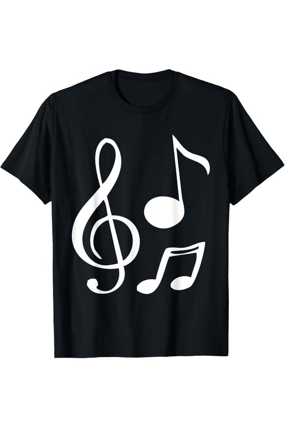 Musical Notes T-Shirt Music Clef Guitar Piano Graphic Tee