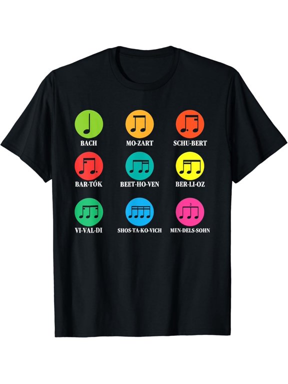 Musical Notes T-Shirt Classic Composers Classical Music