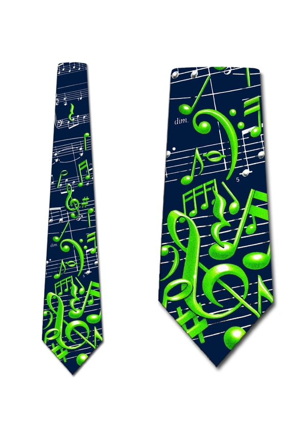 Musical Notes Ties Mens Music Neckties Band Tie for Men by Three Rooker