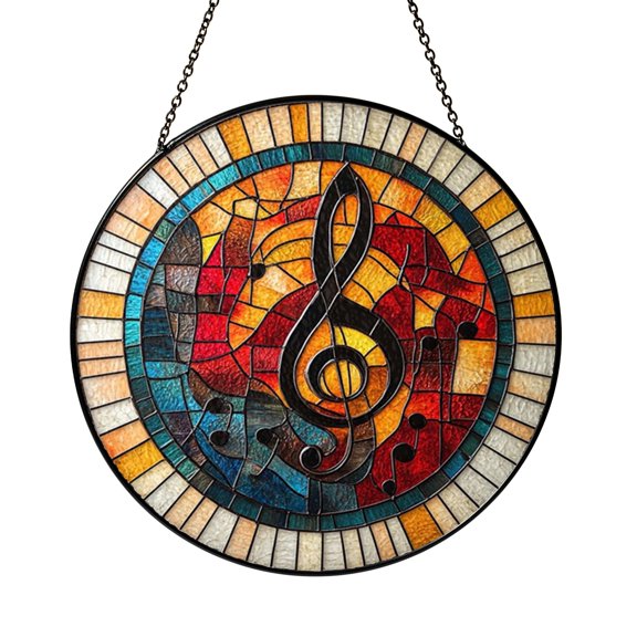 Musical Notes Window Hanging – Glass Style Art1601