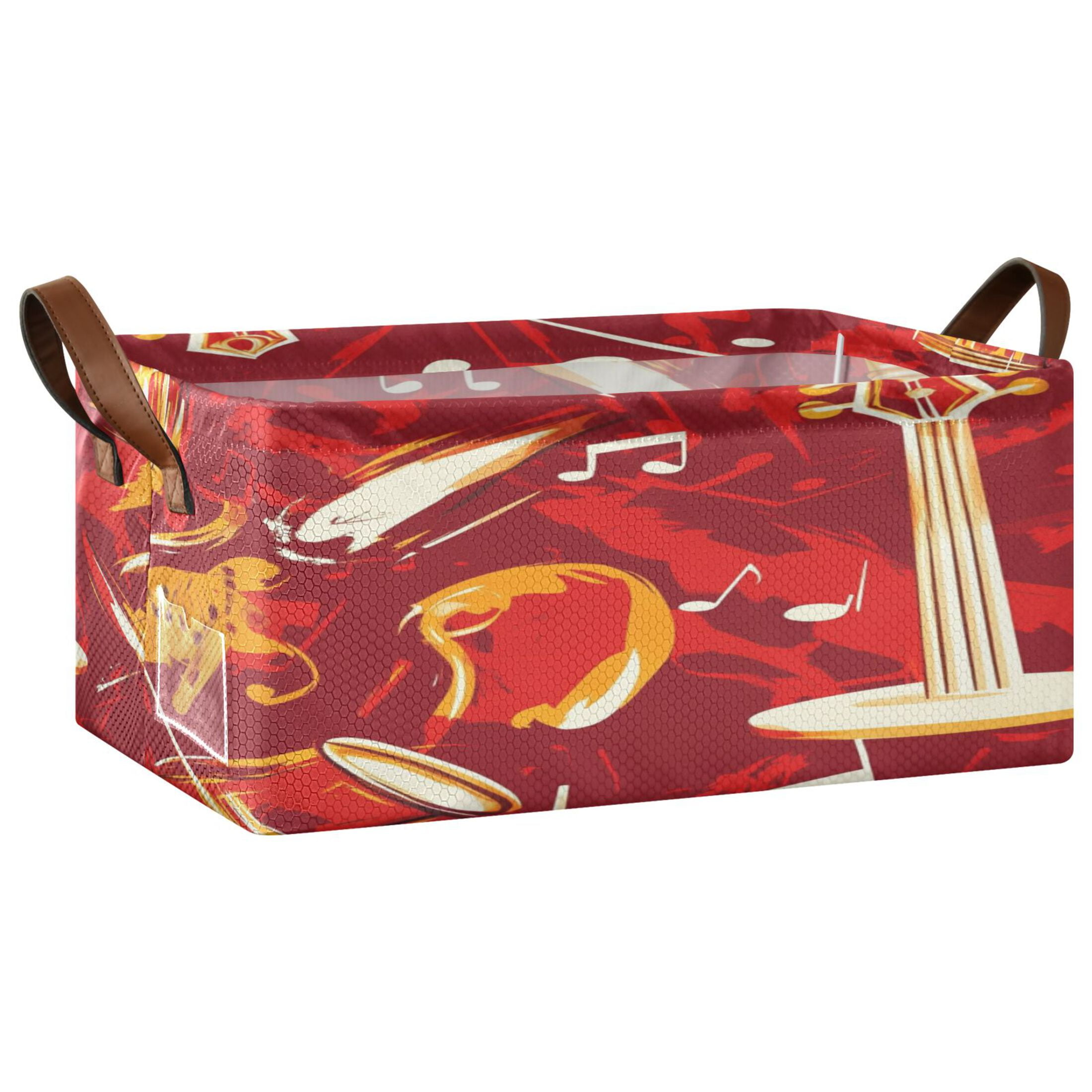Musical Notes and Instruments Open Home Storage Bins Foldable Metal ...