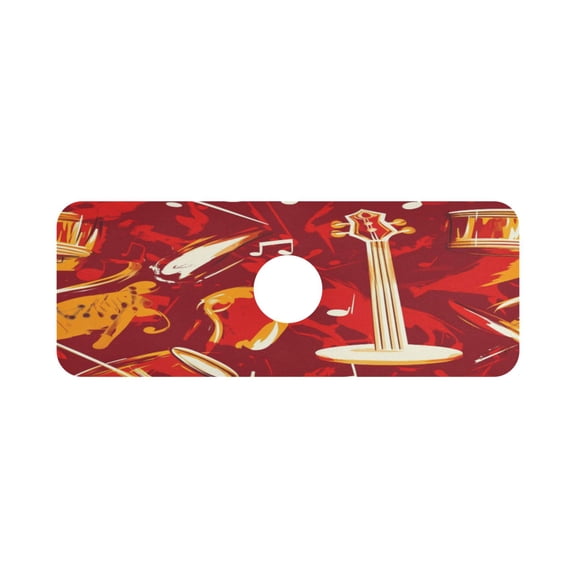 Musical Notes and Instruments Single Compact Faucet Drying Pad 14.7x5.4in Absorbent Mat for Small Sinks, Vanity Countertops