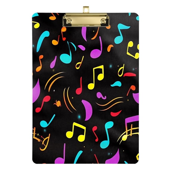 Musical Notes and Waves Acrylic Clipboards A4 Standard Size Clipboard 12.5" X 9" Clip Board for Office School Teacher Women Men
