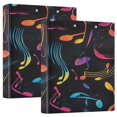thumbnail image 1 of Musical Notes and Waves Pattern 3 Ring Hardcover Binders 1.5in Round Rings for Letter-Size Folder Paper Organizer Pockets for Office Student Recipe, 1 of 1